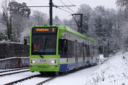 Croydon Tramlink in the Snow - Photo: © Ian Boyle, 6th January 2010