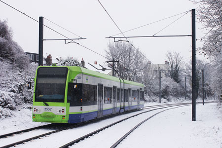 Croydon Tramlink in the Snow - Photo: © Ian Boyle, 6th January 2010