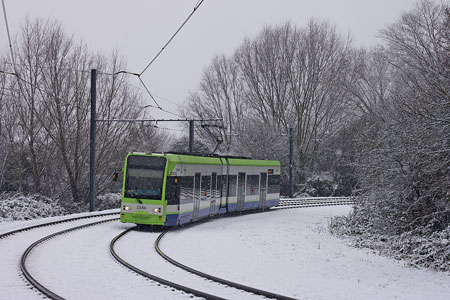 Croydon Tramlink in the Snow - Photo: © Ian Boyle, 6th January 2010