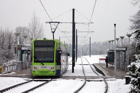 Croydon Tramlink in the Snow - Photo:  Ian Boyle, 6th January 2010