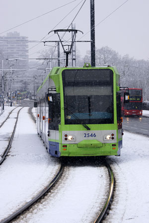 Croydon Tramlink in the Snow - Photo: © Ian Boyle, 6th January 2010