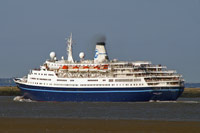 MARCO POLO leaving Tilbury on a Norwegian cruise