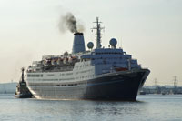 MARCO POLO leaving Tilbury on a Norwegian cruise